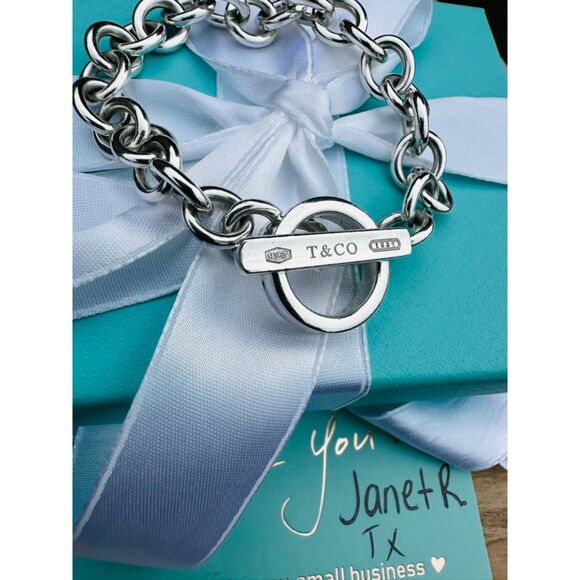 7.5" Rare and Retired Tiffany & Co 1837 Toggle Bracelet Silver - Picture 3 of 6